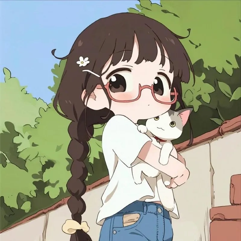 Làm mới hồ sơ với avatar ảnh anime nữ cute đeo kính cực phong cách