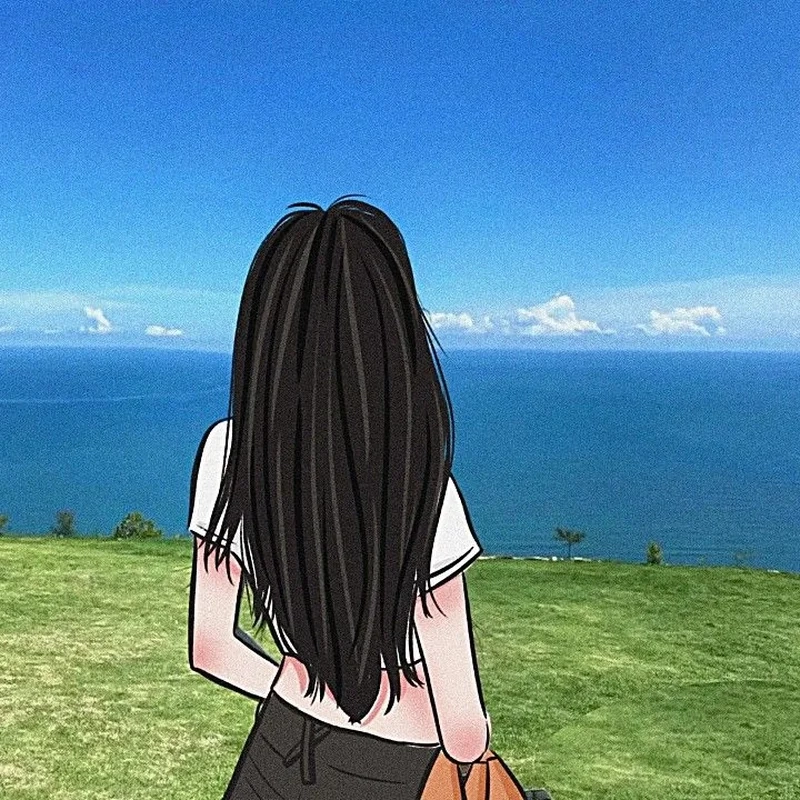 Thêm phần dễ thương với cute che mặt avatar cô gái quay lưng