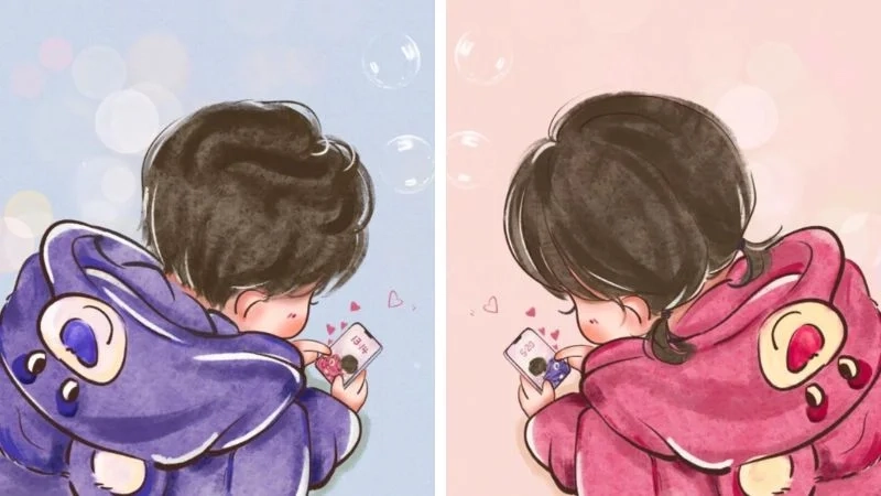 Thể hiện tình cảm ngọt ngào với avatar đôi gấu dâu