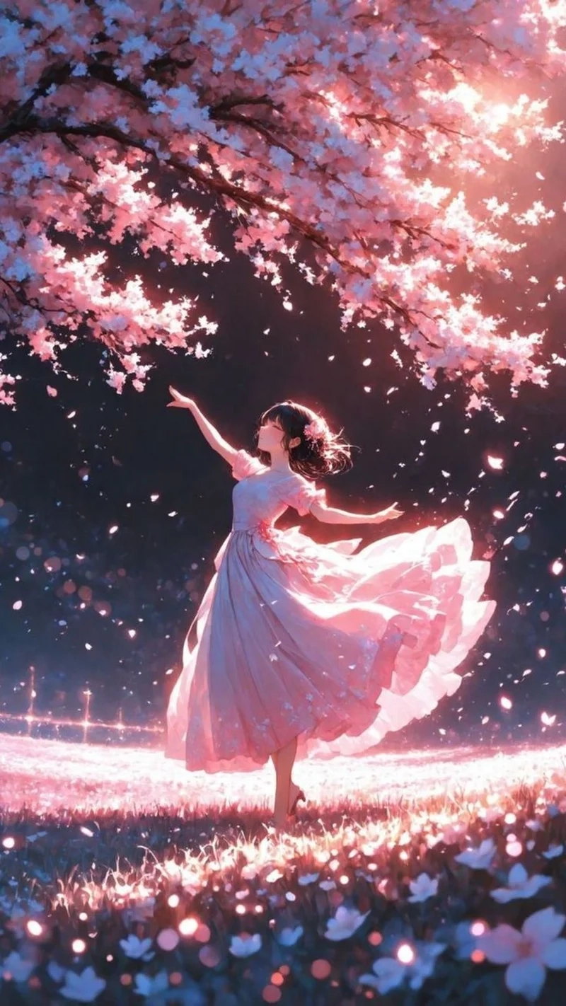 Hòa mình vào thế giới anime cùng avatar anime nữ cute màu hồng