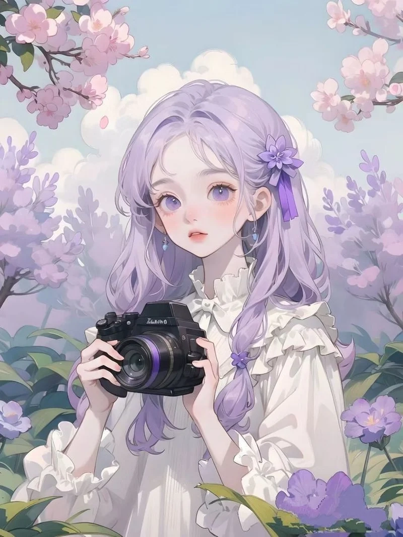 Thêm nét dễ thương cho profile với hình nền avatar màu tím cute