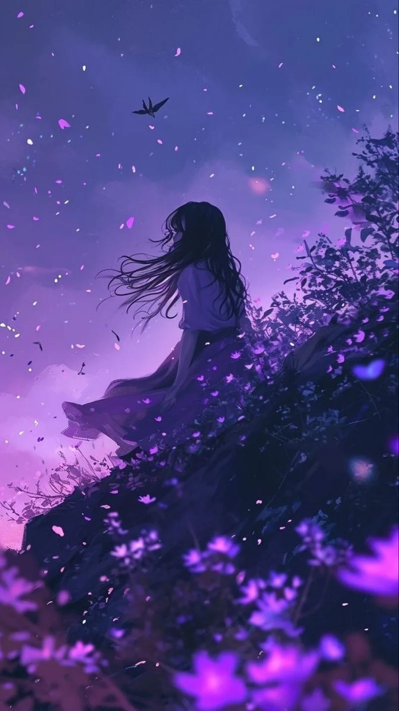 Tạo phong cách sinh động cùng avatar màu tím cute