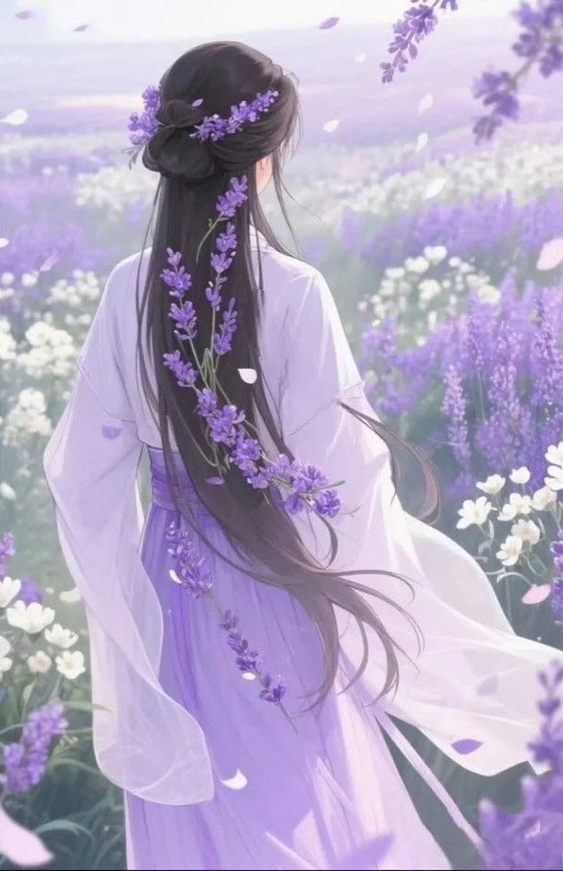 Tạo nét chibi dễ thương cùng avatar chibi nữ cute màu tím