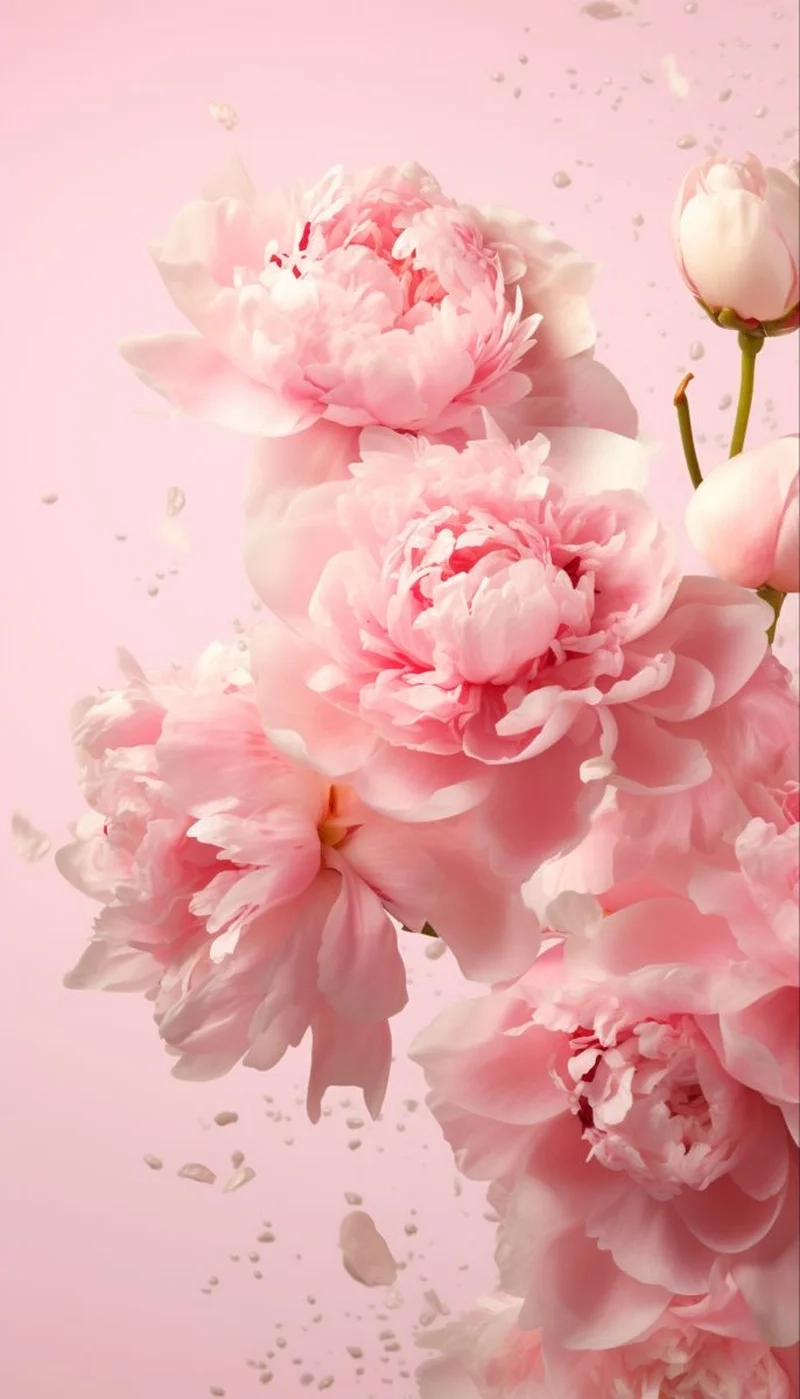 Sắc hồng tinh tế hiện lên trong hình ảnh hoa mẫu đơn màu hồng