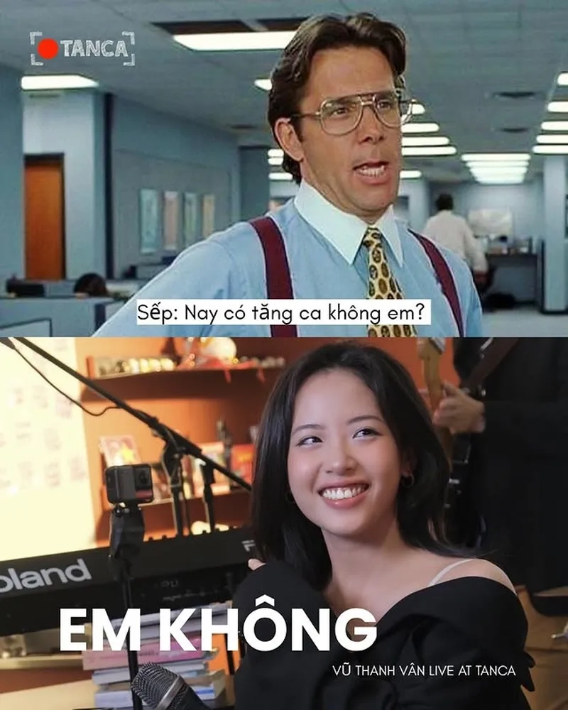 Đêm qua phải hoàn thành dự án tôi meme tăng ca