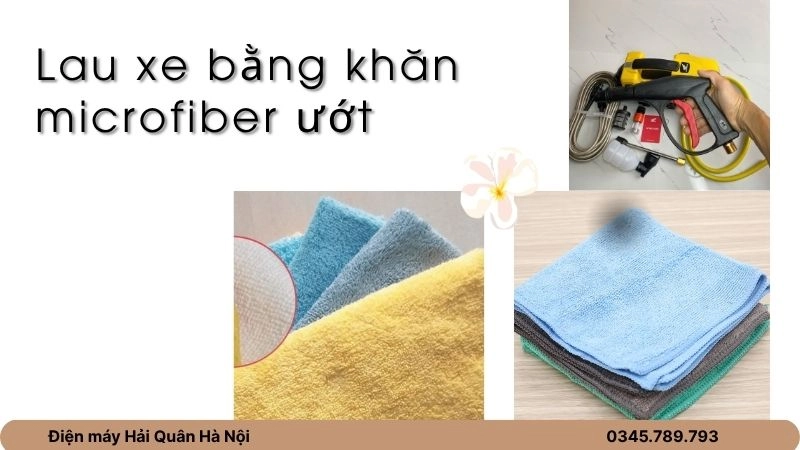 Lau xe bằng khăn microfiber