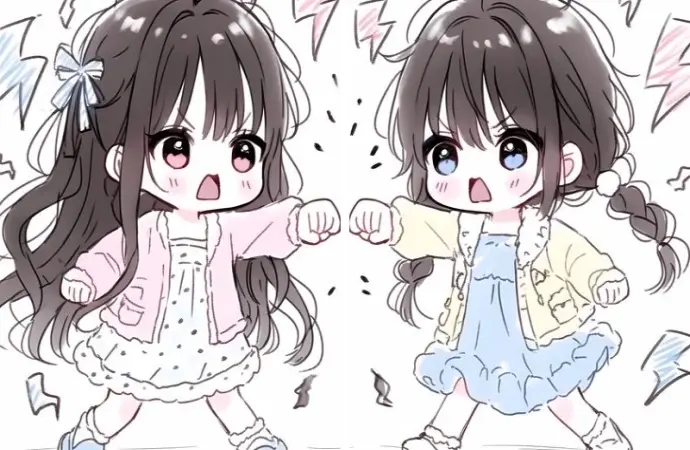 Avatar đôi nữ cute ngộ nghĩnh phù hợp nhiều nền tảng mạng