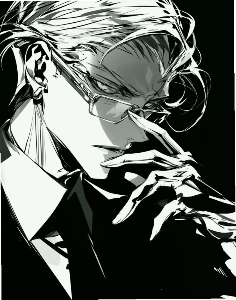 Ảnh anime boy đen trắng làm hình nền độc đáo