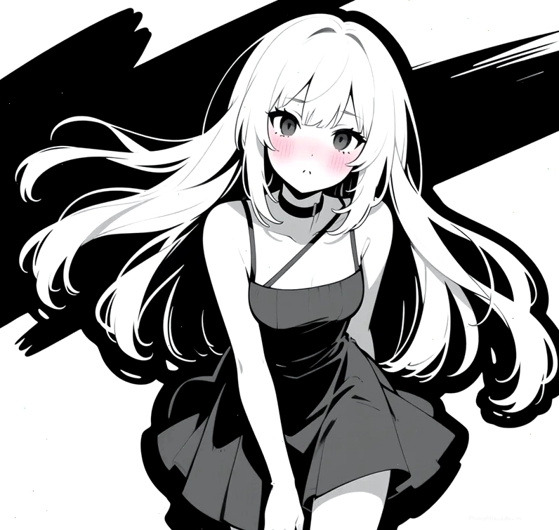 Ảnh anime đen trắng với phong cách nhân vật nữ ngầu