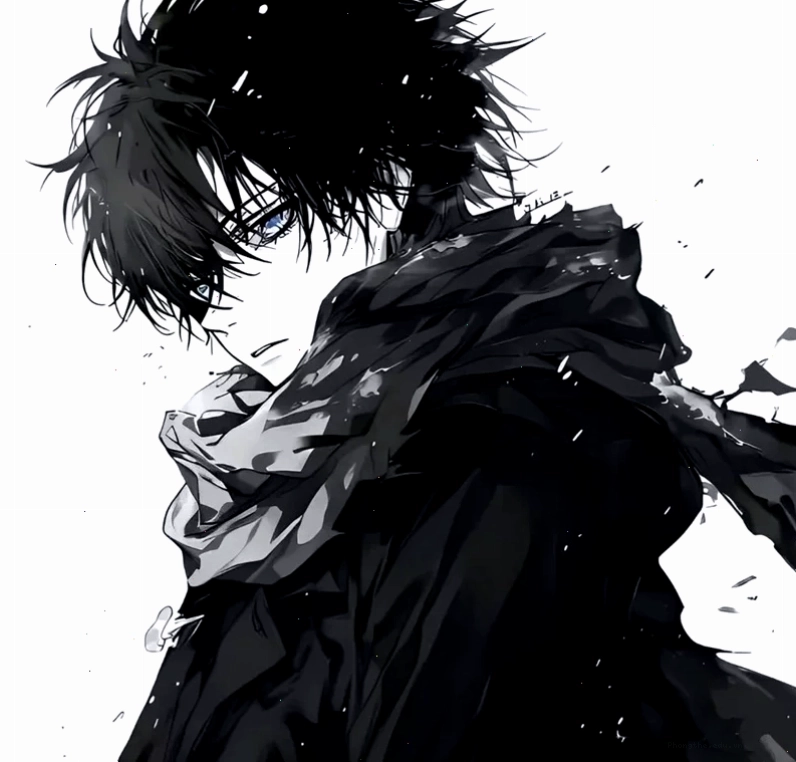 Ảnh anime nam đen trắng 1