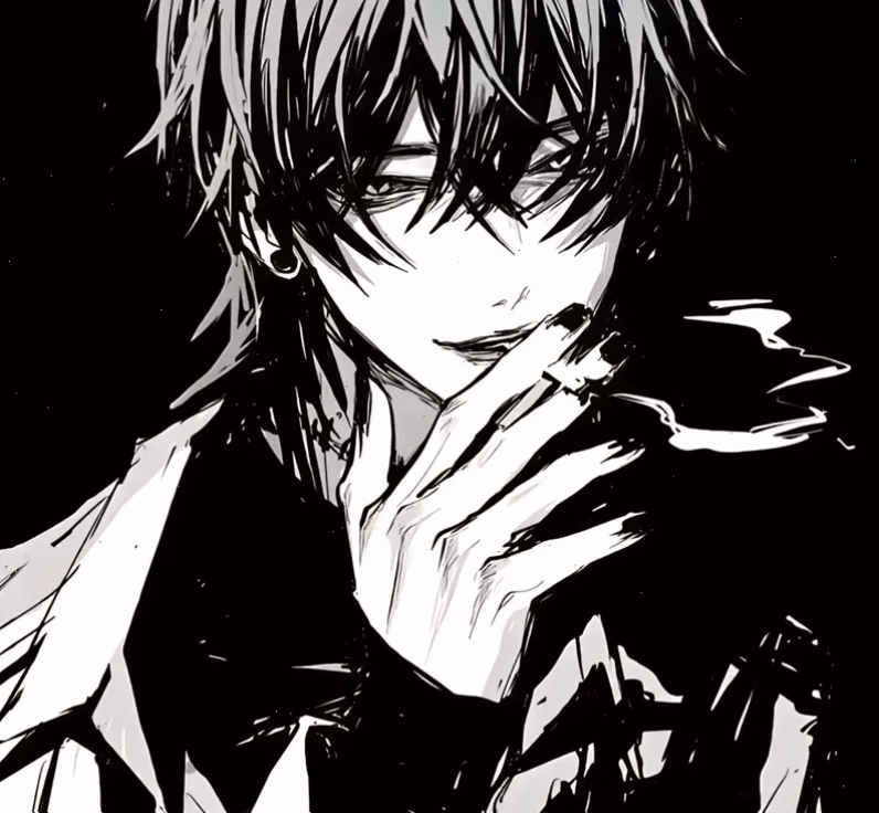 Ảnh anime nam đen trắng 11