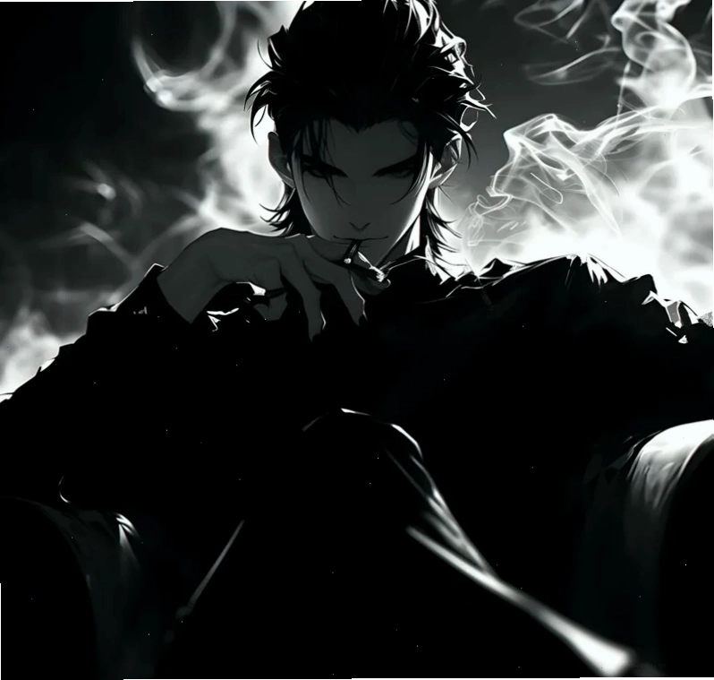 Ảnh anime nam đen trắng 6