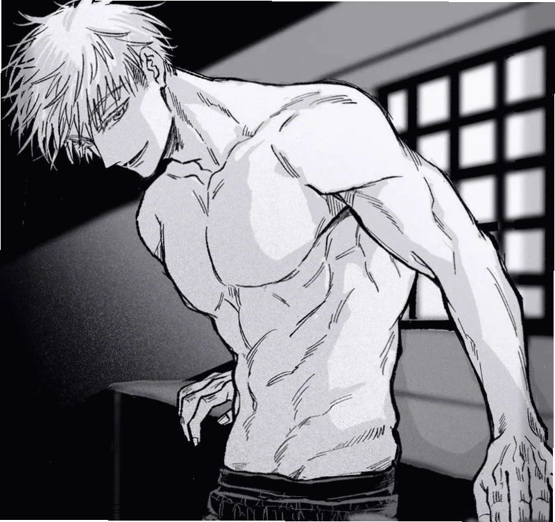 Ảnh anime nam đen trắng thể hiện sự mạnh mẽ