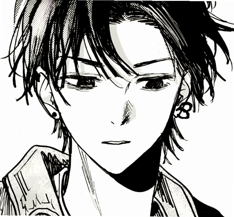 Ảnh anime nam đen trắng với phong thái điềm tĩnh