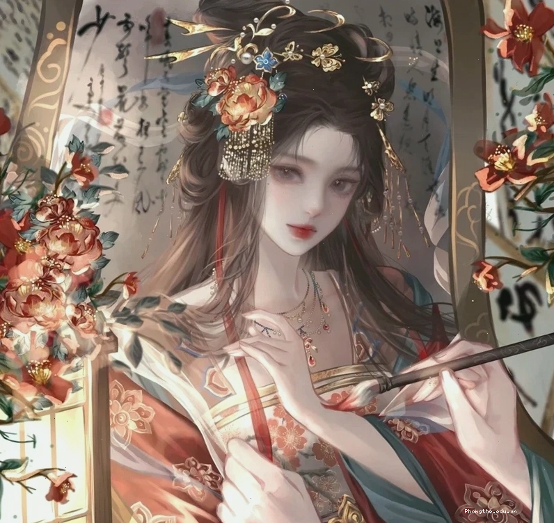 Ảnh anime nữ cổ trang Trung Quốc mạnh mẽ trong bộ giáp trụ