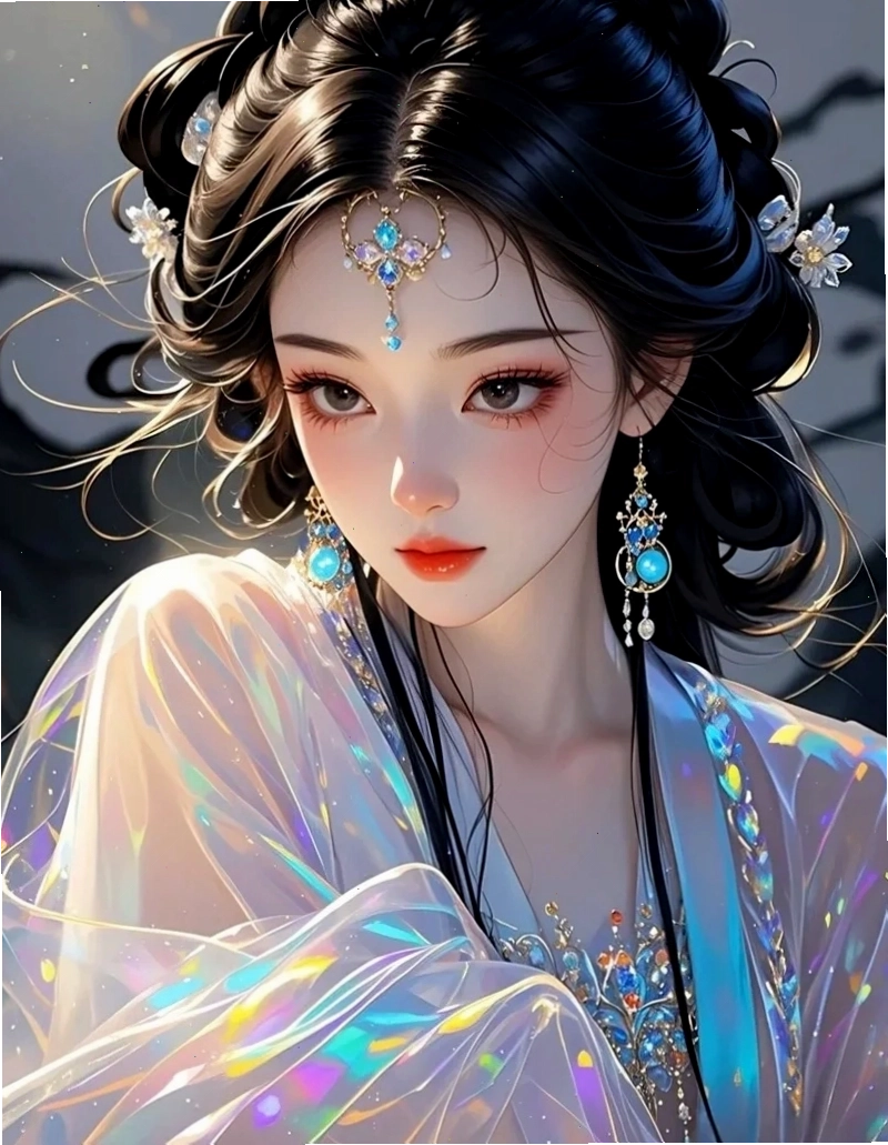 Ảnh anime nữ cổ trang Trung Quốc trong trang phục Hán phục truyền thống