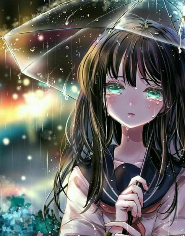 Ảnh anime nữ khóc quặn đau giữa dòng đời vô thường
