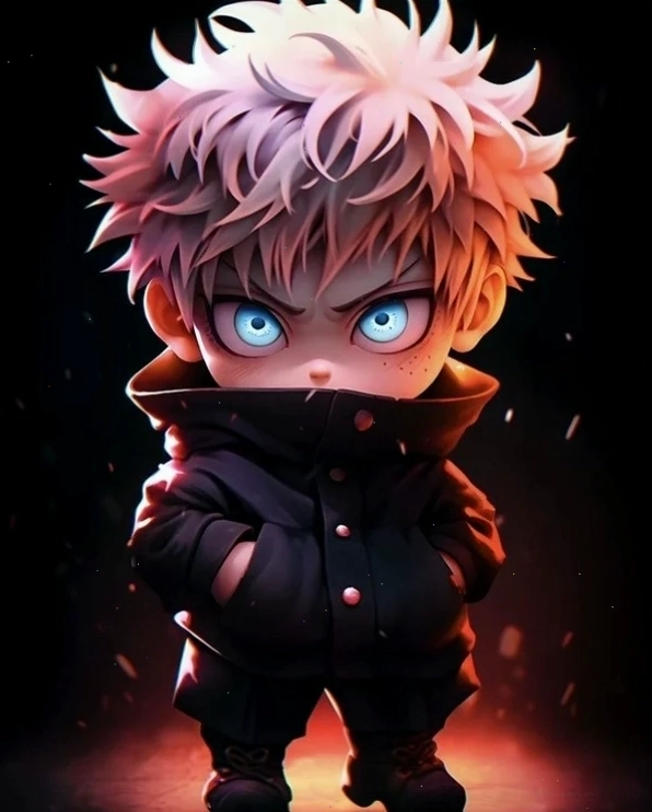 Ảnh anime Sukuna chibi 3D với biểu cảm ngộ nghĩnh