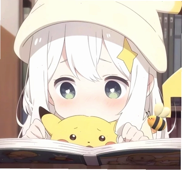 Ảnh chibi nữ dễ thương với đôi mắt to tròn và biểu cảm hồn nhiên