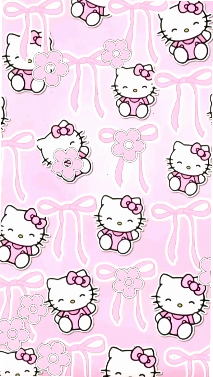 Ảnh nền Hello Kitty màu hồng đơn giản