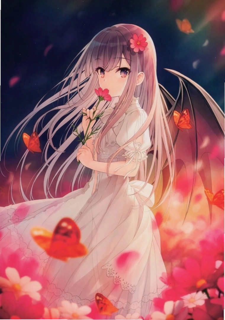Anime girl dễ thương có cánh quỷ