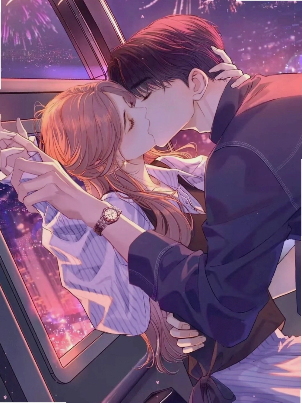 Anime hôn nhau mãnh liệt, thể hiện tình yêu nồng cháy