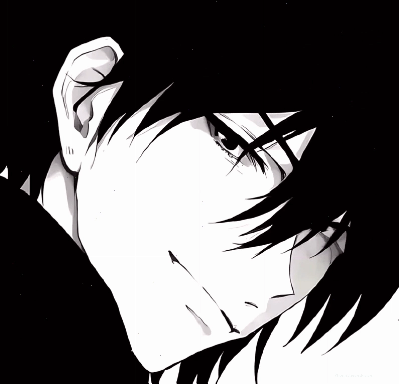Anime nam đen trắng toát lên vẻ nguy hiểm