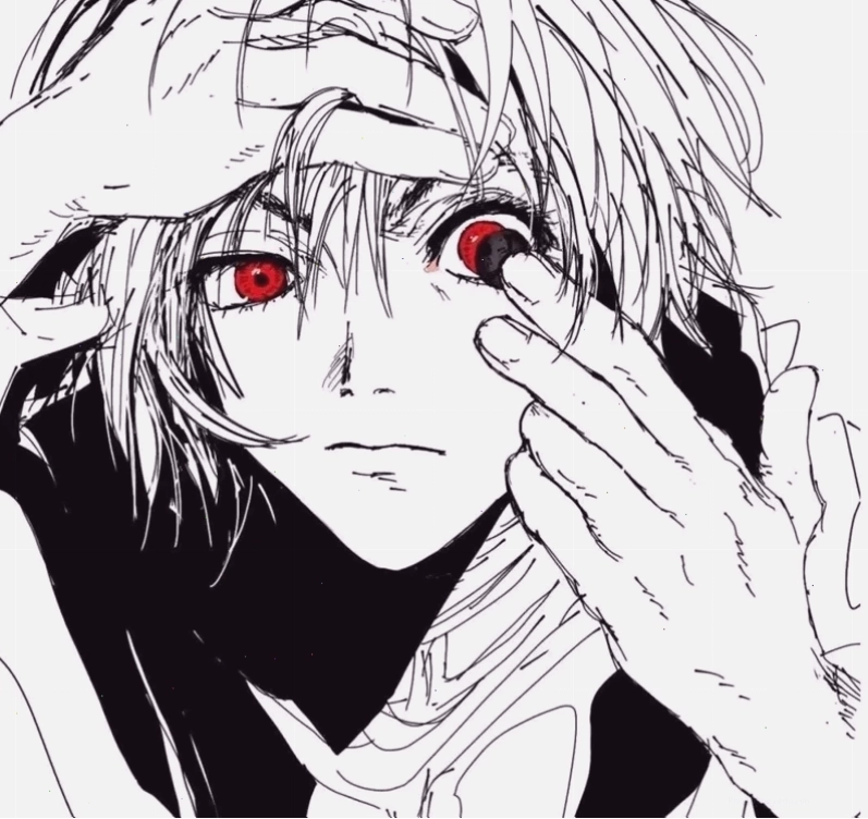 Anime nam đen trắng với ánh mắt cuốn hút