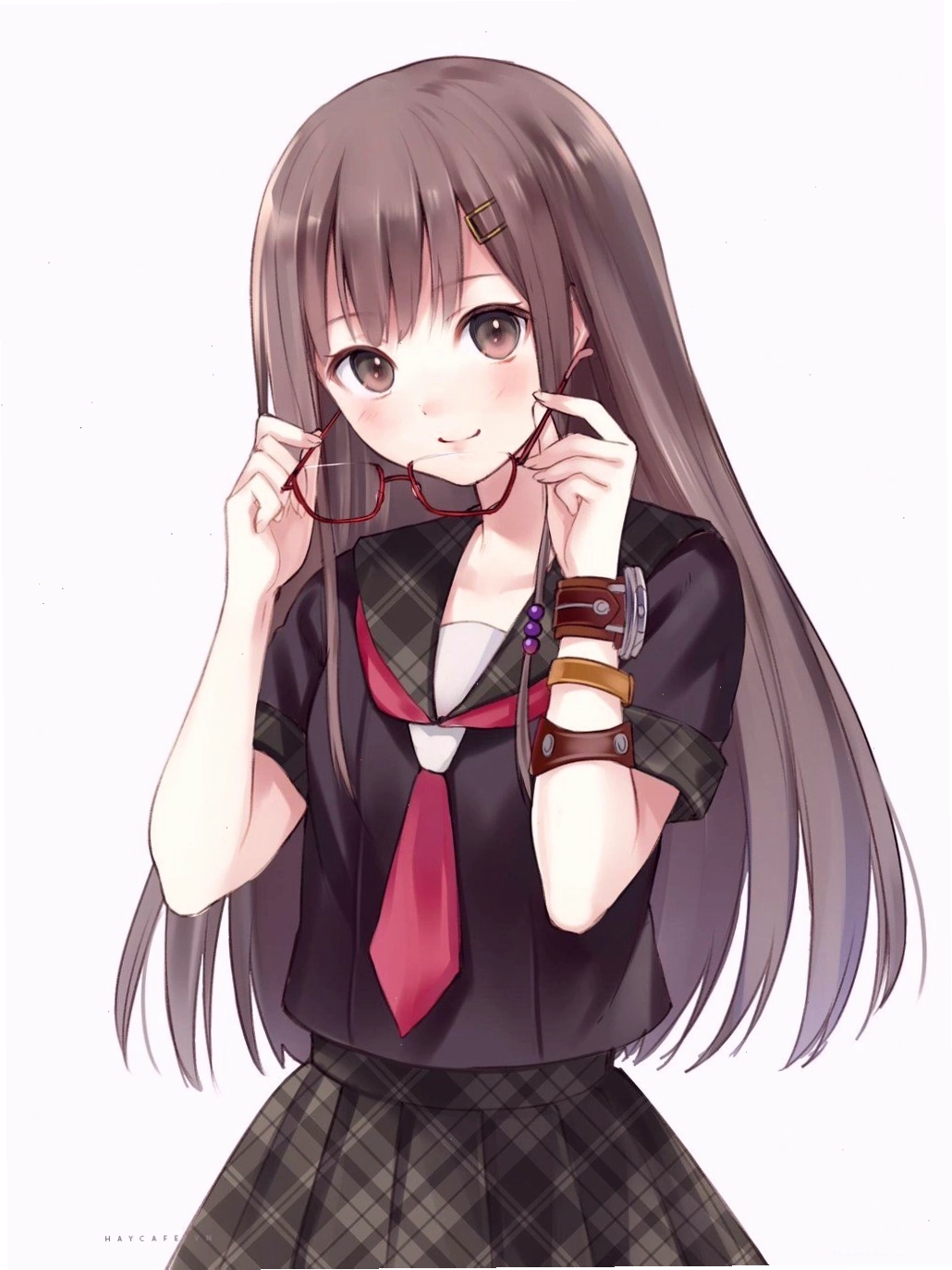 Anime nữ đẹp đeo kính tri thức