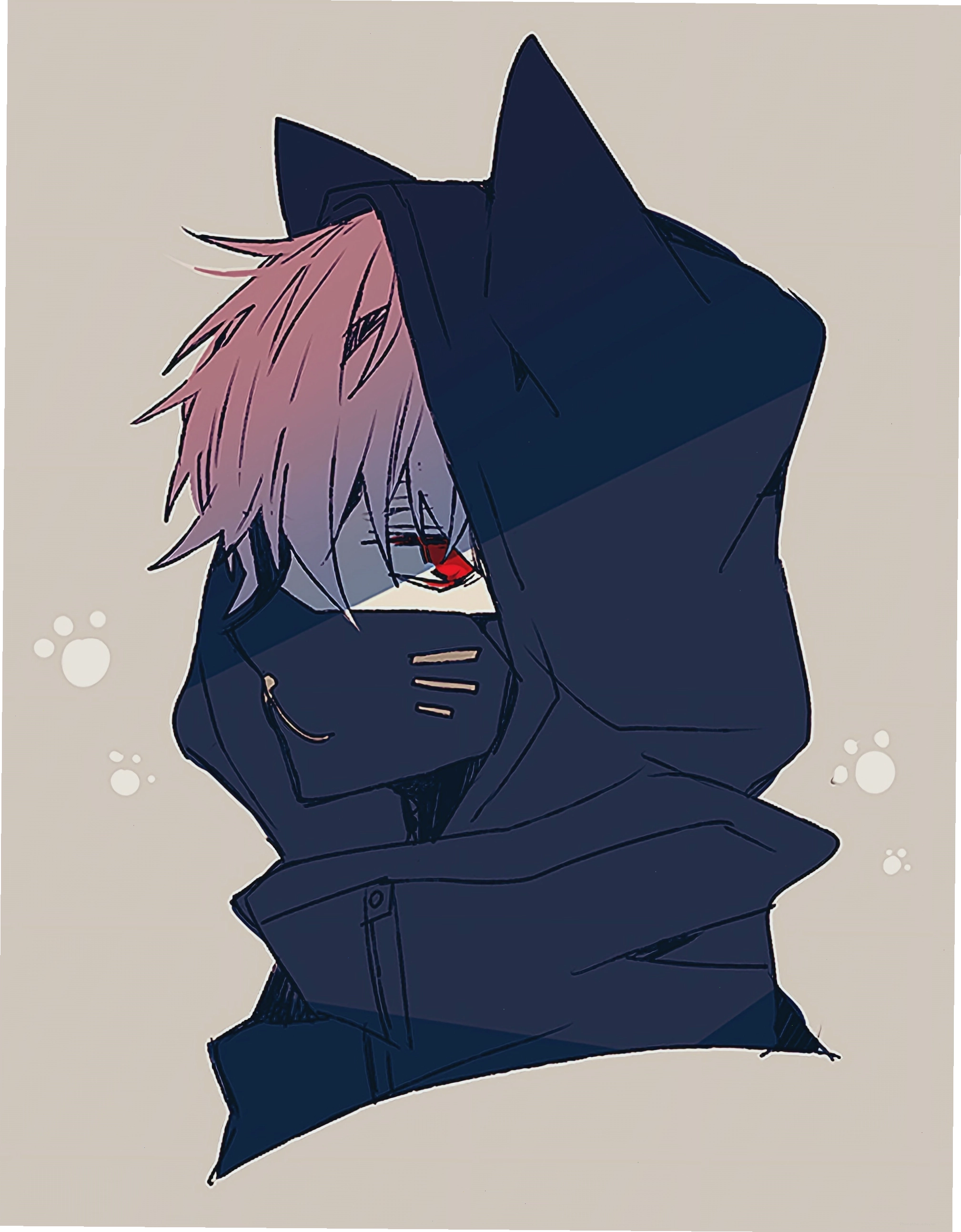 Avatar anime nam giấu mặt tạo cảm giác bí ẩn và suy tư
