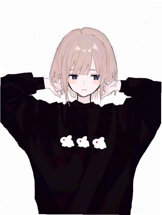Avatar anime nữ tóc ngắn với hiệu ứng mờ ảo