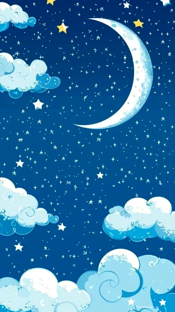 Avatar bầu trời đêm với sao và mây màu xanh dương