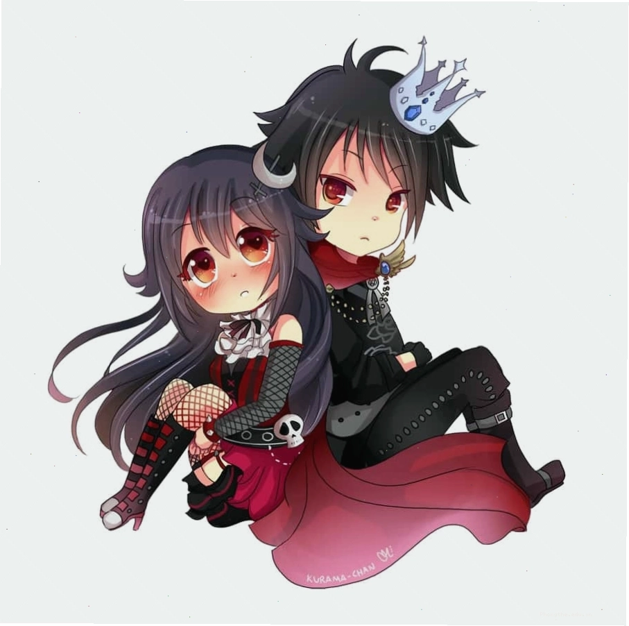 Avatar đôi anime chibi ngầu và dễ thương