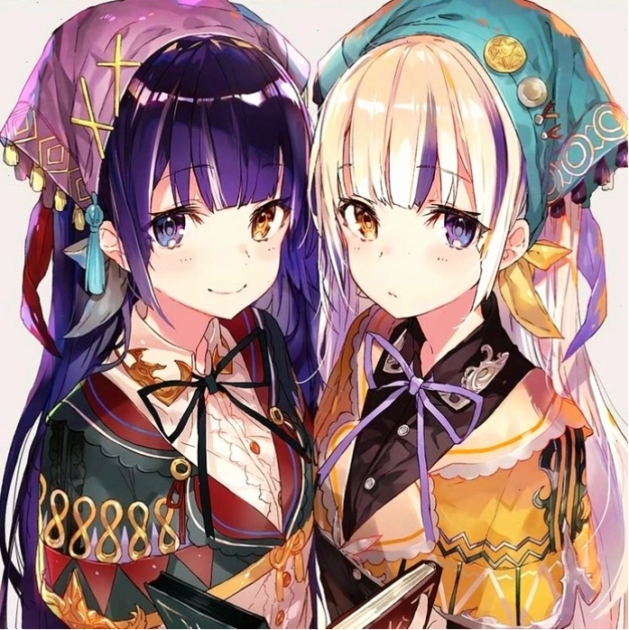 Avatar đôi bạn thân nữ anime phong cách ngầu, mạnh mẽ