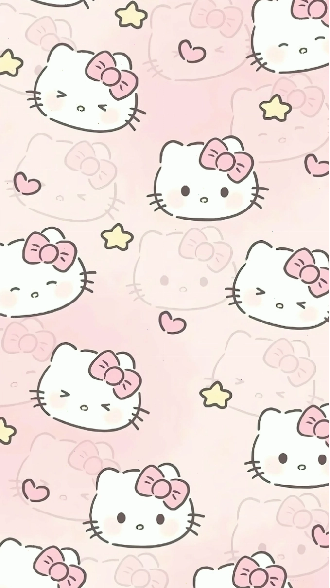 Avatar Hello Kitty màu hồng dễ thương với nụ cười tươi tắn