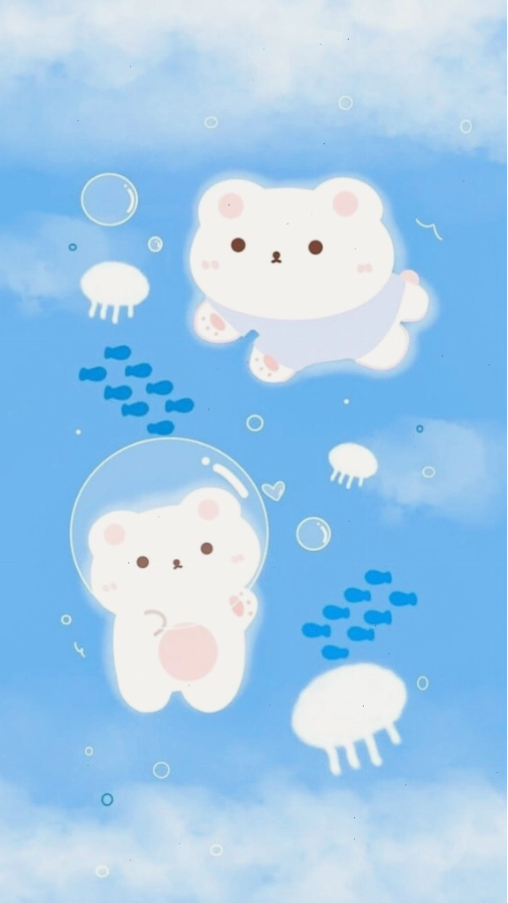 Avatar màu xanh dương hình gấu trắng dễ thương