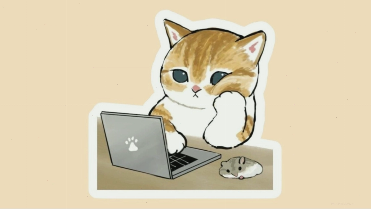 Avatar mèo chibi đang đọc sách