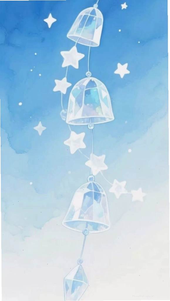 Avatar nền xanh dương nhạt với chuông gió