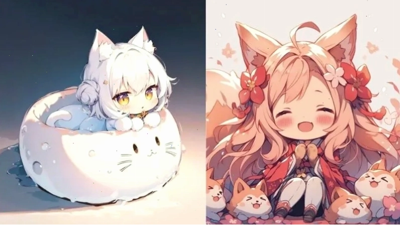 Avatar nữ anime hóa thân thành chú cáo bí ẩn