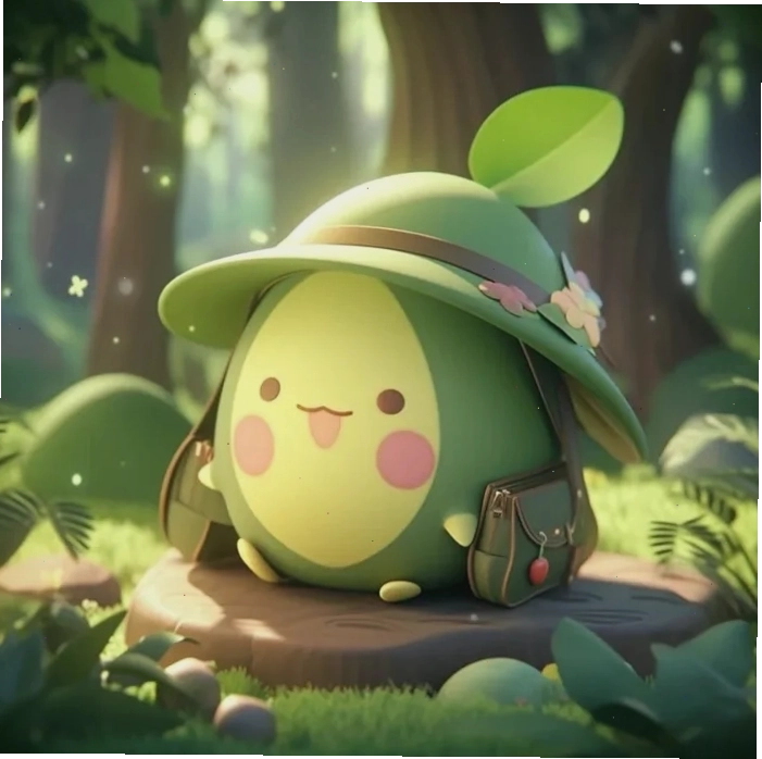 Avatar quả bơ chibi với nét vẽ tinh nghịch