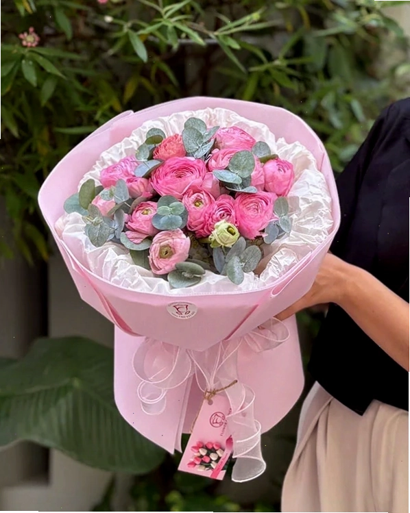 Bó hoa mao lương tươi màu hồng dịu dàng