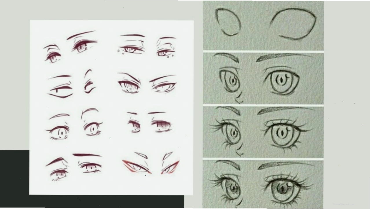 Cách vẽ mắt và lông mày cho nhân vật anime