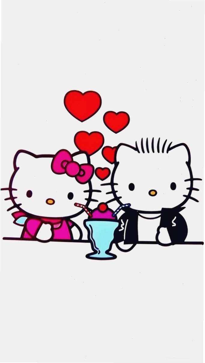 Cặp avatar Hello Kitty cute đôi thể hiện tình bạn thân thiết