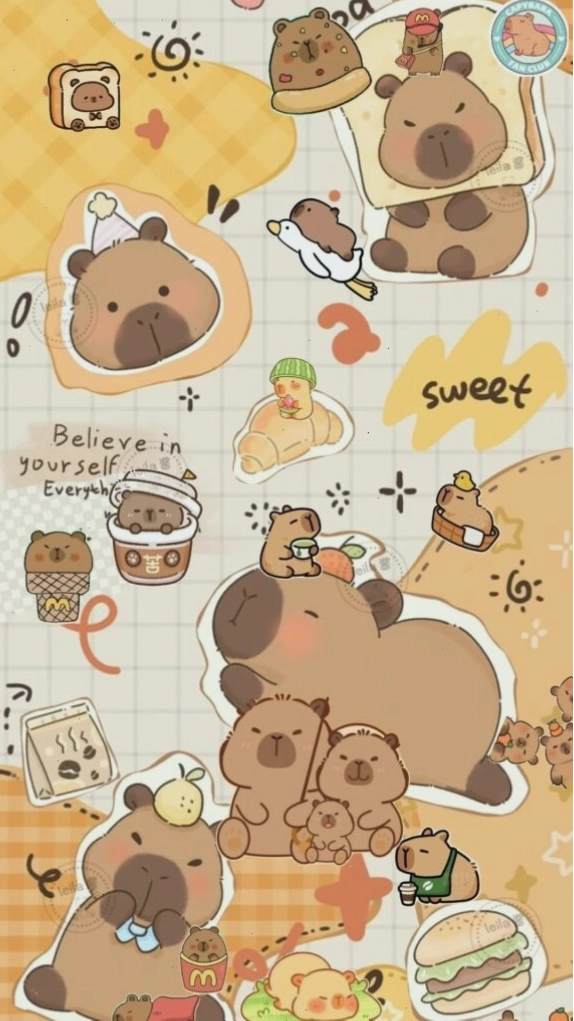 Cặp đôi capybara vô tri cùng nhau vào buổi sáng