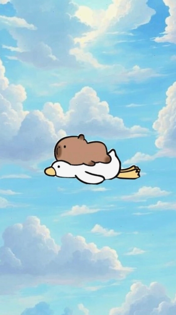 Capybara lướt mây trắng, vô tư giữa trời