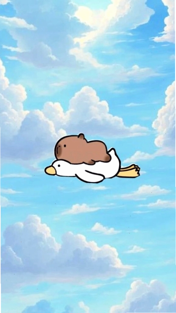 Capybara lướt mây trắng, vô tư giữa trời