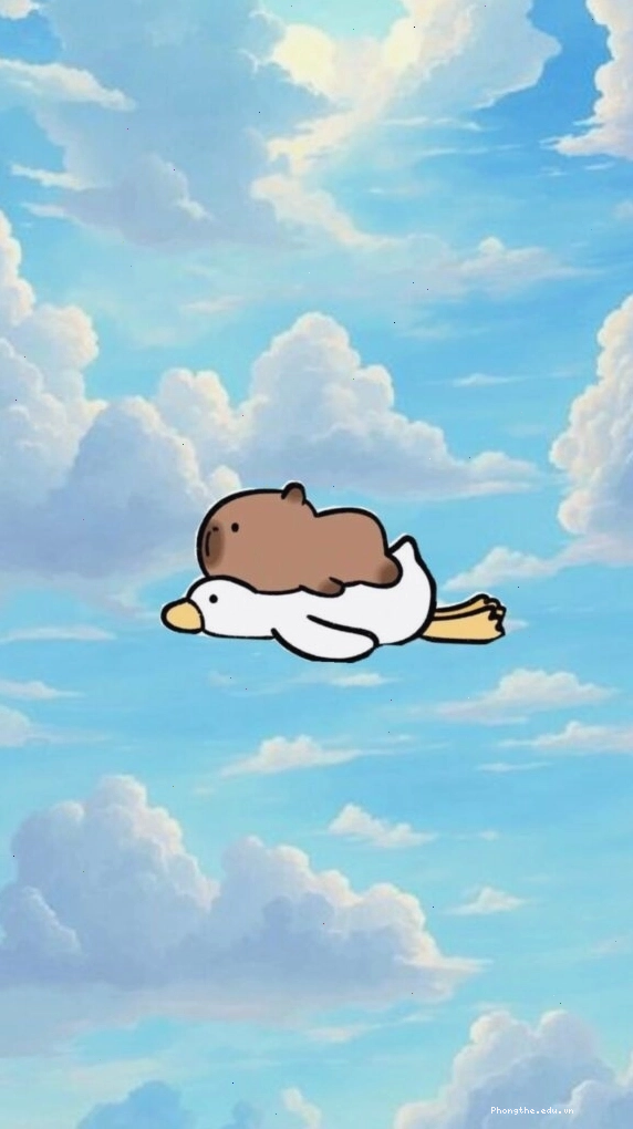 Capybara lướt mây trắng, vô tư giữa trời