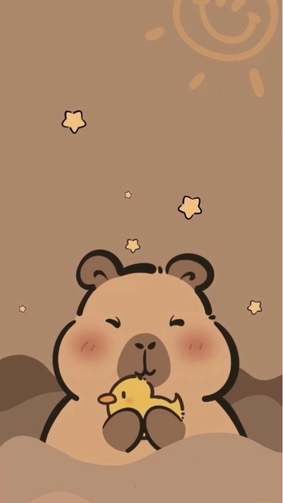 Capybara ôm chú vịt vàng, vẻ mặt vẫn đơ, làm avatar hài hước