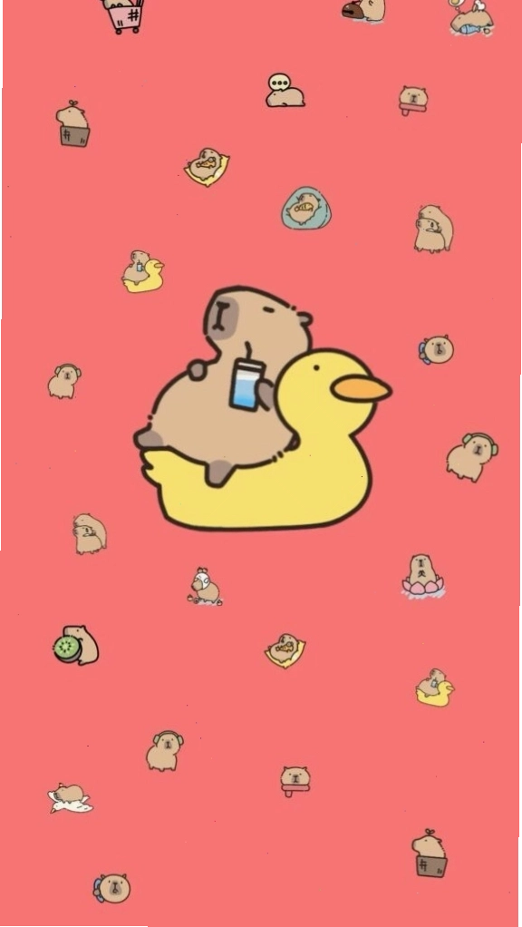 Capybara thư giãn trên phao vịt, biểu cảm vô tri độc đáo