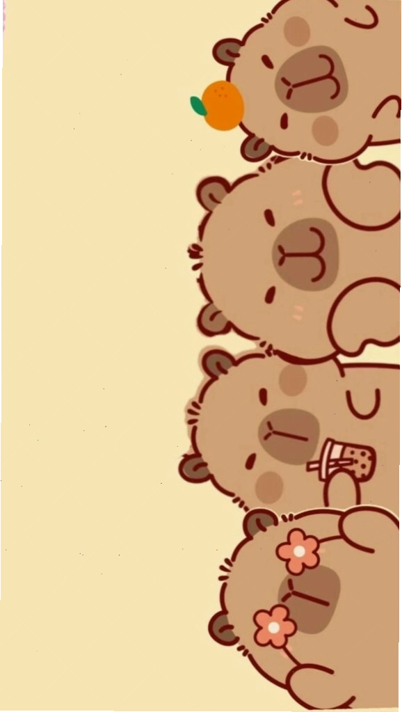 Capybara xếp hàng vô tri, đáng yêu
